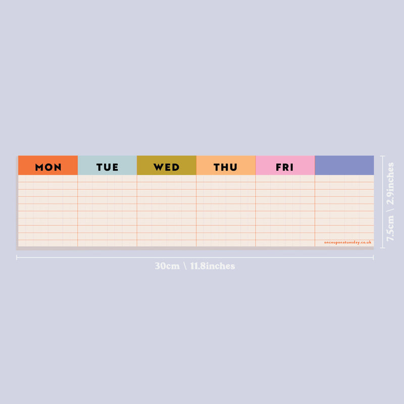 Colorful Grid Keyboard Weekly Planner Pad