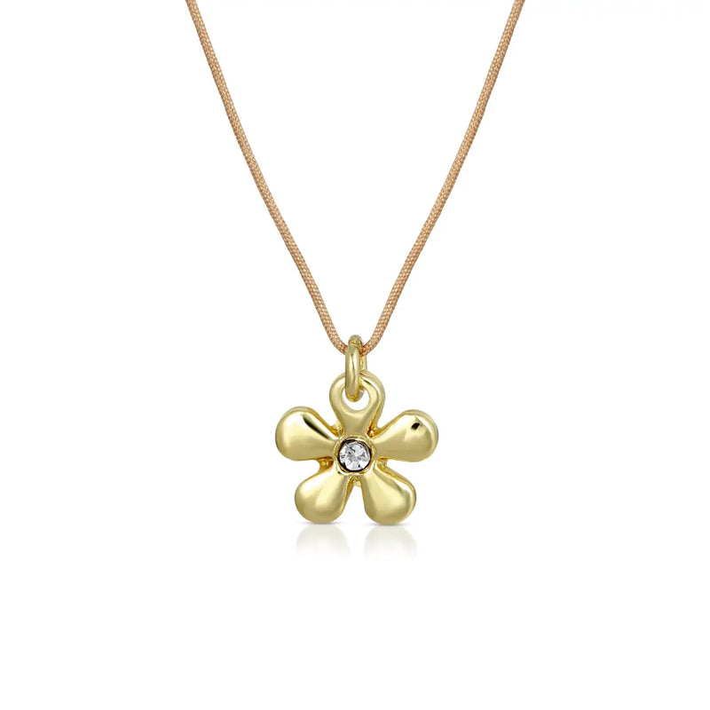 Let Hope Bloom: Gold Flower Charm Necklace