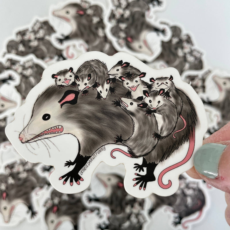 Stressed Possum Mom Sticker