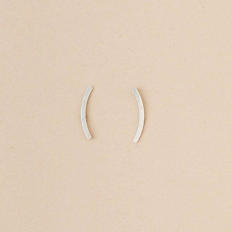Comet Curve Earrings - Silver
