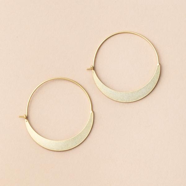 Crescent Hoop Earrings - Gold