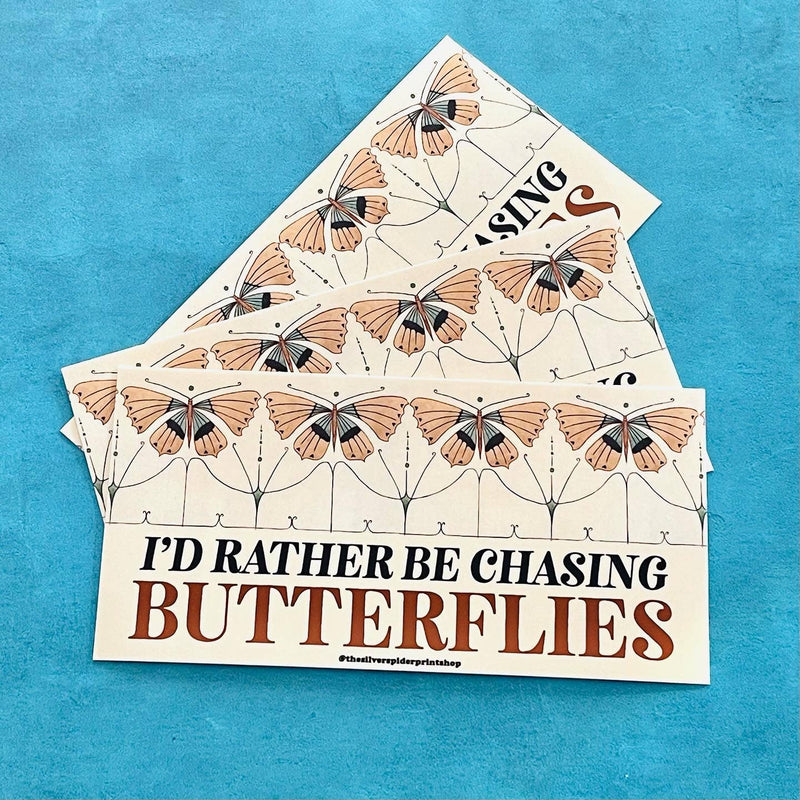 Chasing Butterflies Bumper Sticker