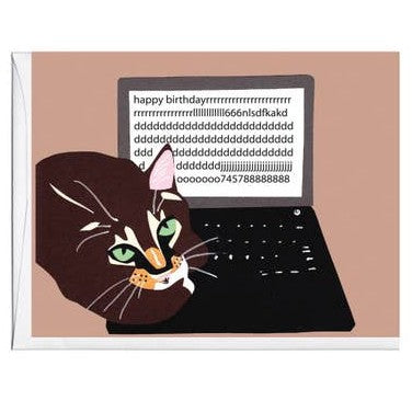 Cat On Keyboard Card