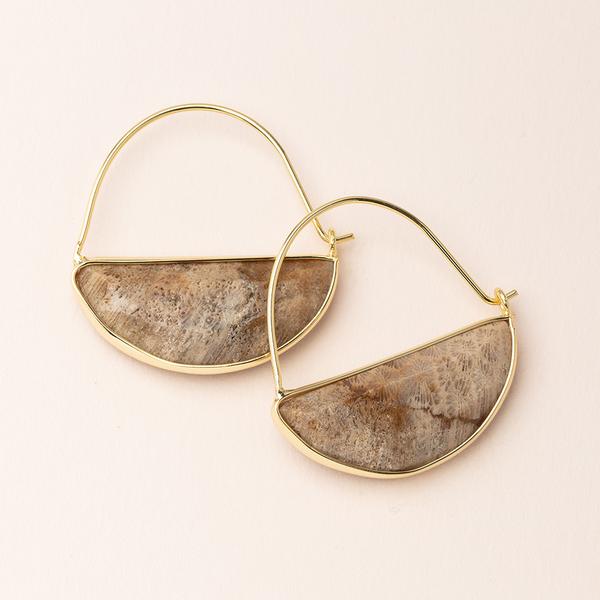 Prism Hoop Earrings - Fossil Coral/Gold