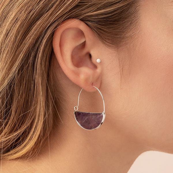 Prism Hoop Earring - Lapis/Silver