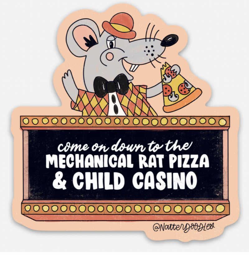 Mechanical Rat Pizza Sticker