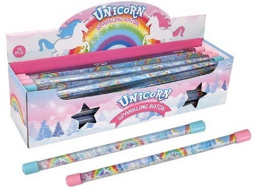 12" Unicorn Glitter Water Baton