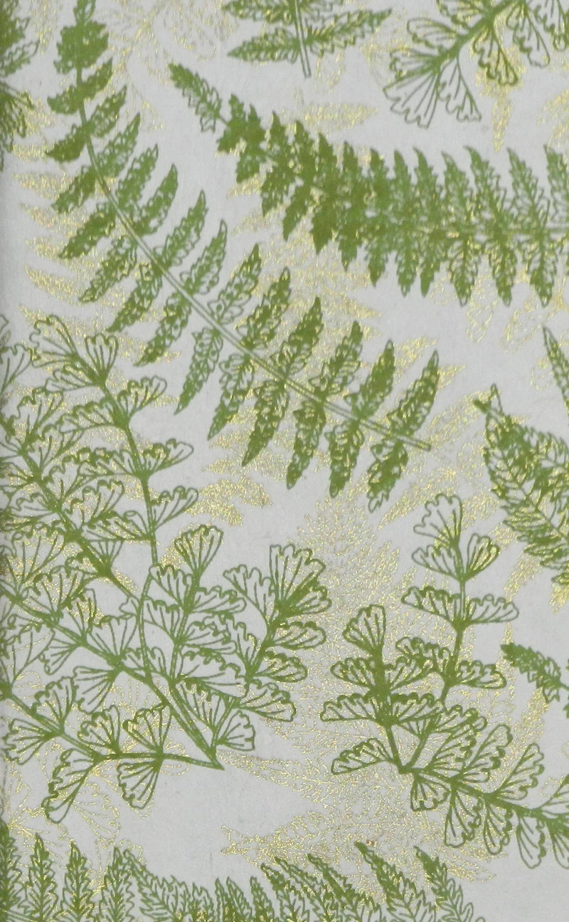 Handmade Journal - Green & Gold Ferns