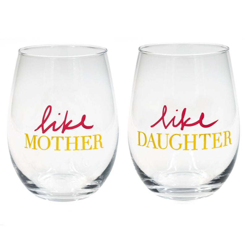 Like Mother/Like Daughter Stemless Wine Glass Set