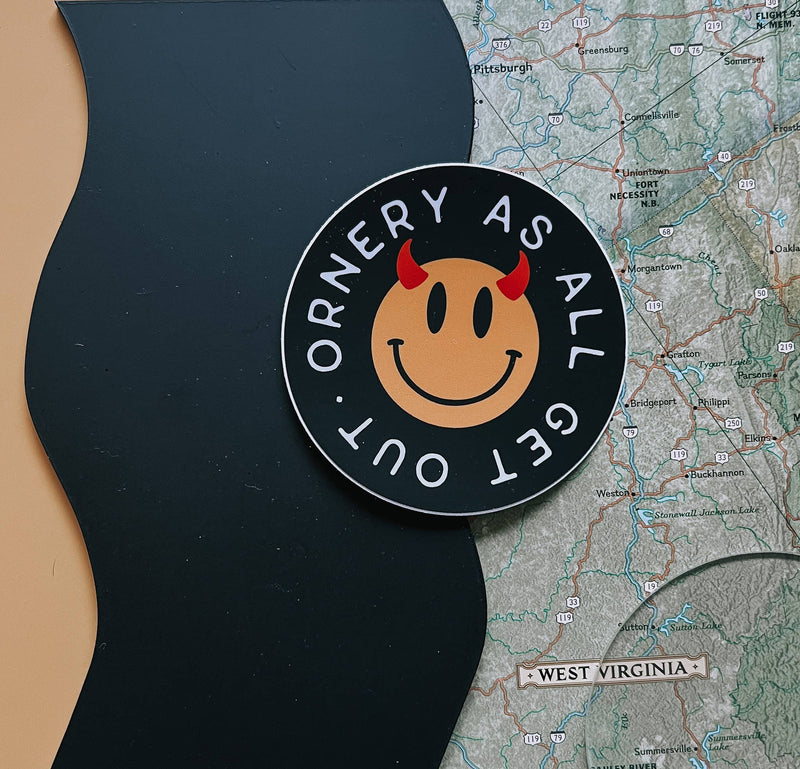 Ornery Smiley Sticker